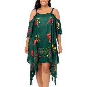 Sarong Dress Beach Coverup Pareo Fringe